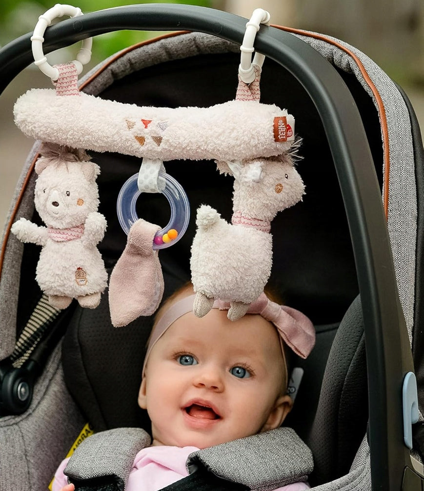 FEHN Perutrapeze with toys for pram, recliner, car seatage 0 +colour beigewidth 24 cmmaterials fabric