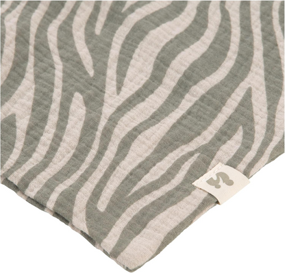 HAUCK Cuddle N Play mušelínový komforter plyšová hračka 25 x 25 cm ZEBRA SAGE