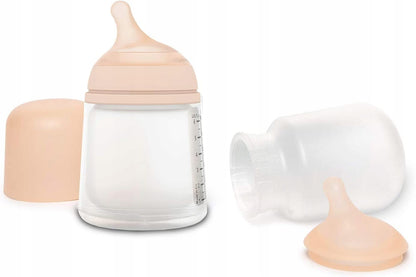 SUAVINEX zestaw startowy ZERO ZERO 270ml butelka antykolkowa z silikonowym smoczkiem i torebką antykolkową