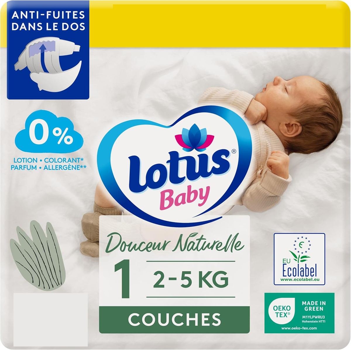LOTUS BABY οικολογικές πάνες μιας χρήσης, μέγεθος 1 (2-5kg) x20