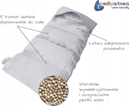 MEDIPARTNERS termofor z pestkami wiśni DUŻY 800g 60x20 cm