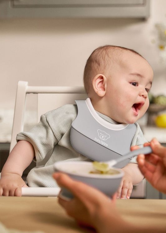 Cucharas de alimentación grises BabyBjörn 073004 con mango largo