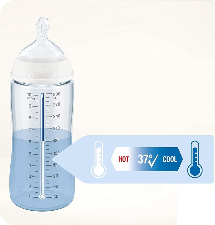 NUK First Choice+ 6-18 m FLASKE 300 ml med temperaturindikator