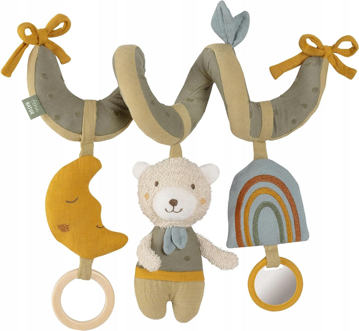 FEHN espiral para carrinho de bebé, berço e cadeira-auto URSO NATUR em algodão orgânico