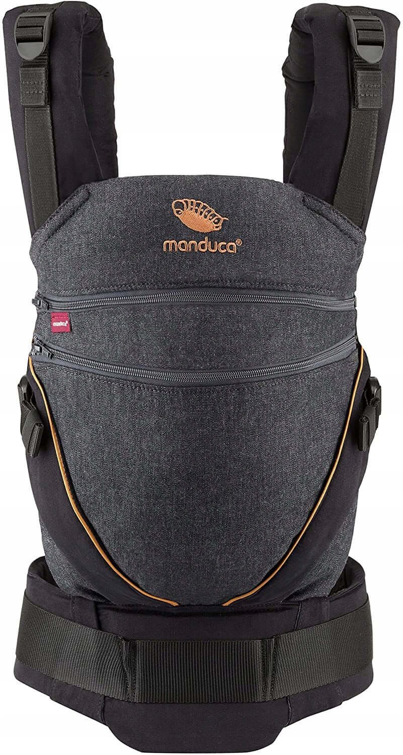 MANDUCA XT nosidełko klamrowe bawełna organiczna, nosidełko Manduca XT Cotton denim black/toffee
