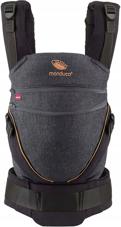 MANDUCA XT nosidełko klamrowe bawełna organiczna, nosidełko Manduca XT Cotton denim black/toffee