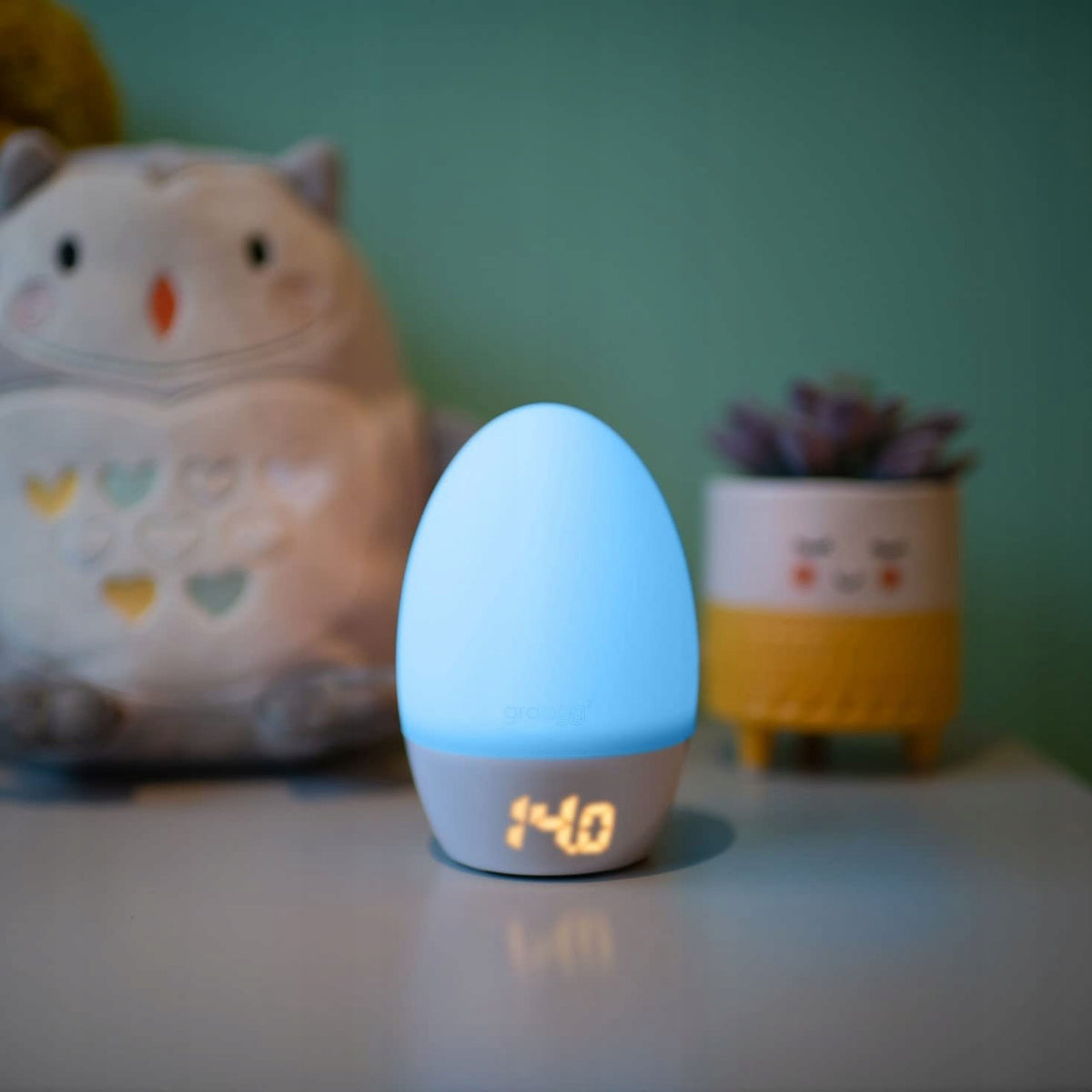 TOMMEE TIPPEE GROEGG silikonowa lampka i termometr, niebieskie światło nocne z wyświetlaczem temperatury