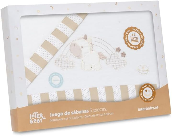 INTERBABY 3-delni komplet posteljnine 60x120 / 40x60 / 110x155