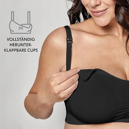 MEDELA KEEP COOL ULTRA biustonosz do karmienia + wkładki M czarny, bezszwowy, oddychający biustonosz z odpinanymi miseczkami