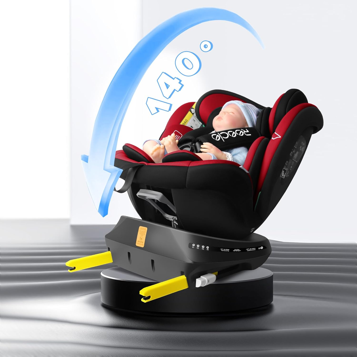 REECLE i-Size seggiolino auto girevole a 360° 0-12 anni 40-150cm