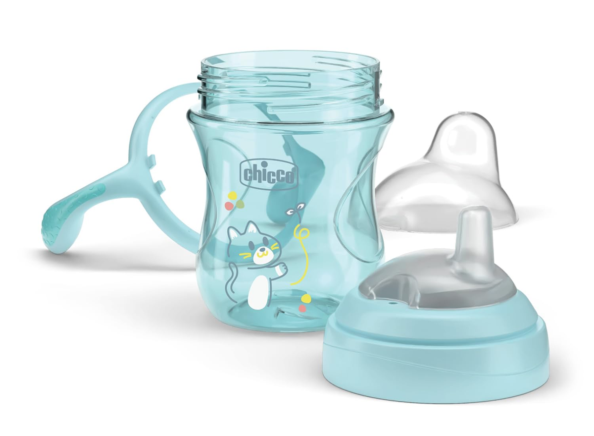 CHICCO Transition Cup copo antigotejo com bico e pegas 200 ml 4 m+