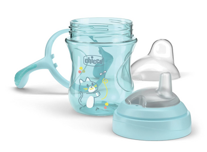CHICCO Transition Cup copo antigotejo com bico e pegas 200 ml 4 m+