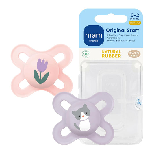 MAM Original Start πιπίλα παρηγοριάς από λάτεξ x4 0–2 μηνών