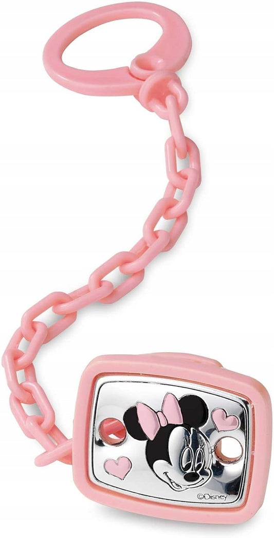 VALENTI DISNEY Minnie etui na smoczek + łańcuszek powłoka PVD (srebro)