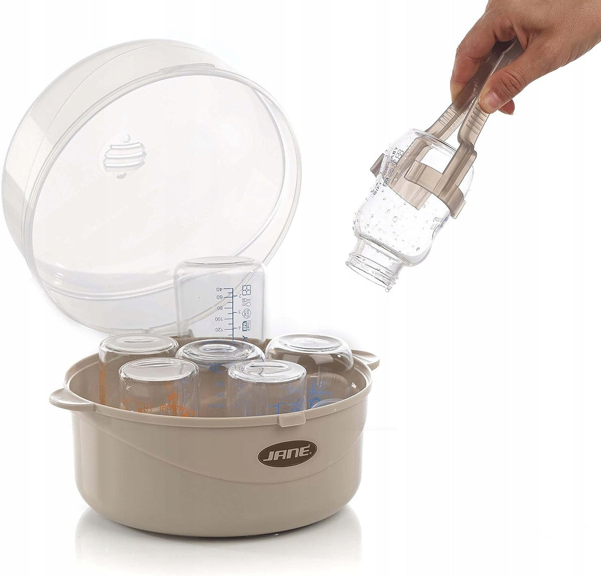JANE Maternity sterylizator mikrofalowy + szczypce, sterylizacja butelek i akcesoriów dla niemowląt