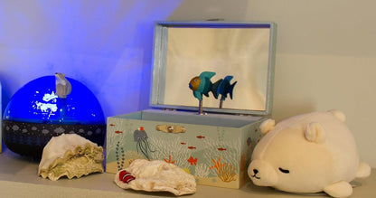TROUSSELIER sieradendoosje met opwindbare muziekdoos die oplicht in het donker OCEAN