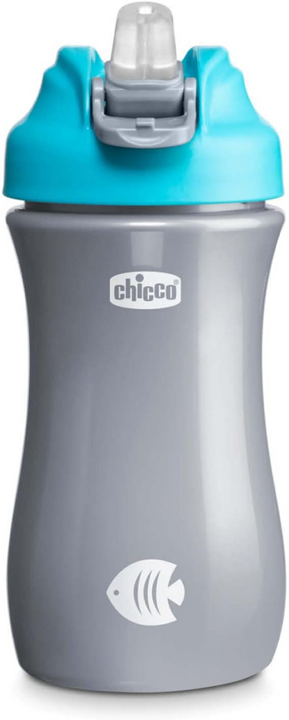 CHICCO Pop-up Cup hrnček s náustkem a brčkem 350 ml 2 roky+