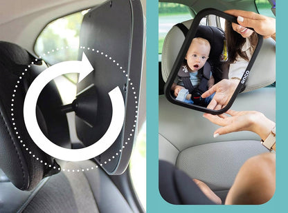 ONCO Baby Car MirrorBaby observation mirrorcolour blackoverall width 17.5 cm, height 24.5 cmwidth of mirror