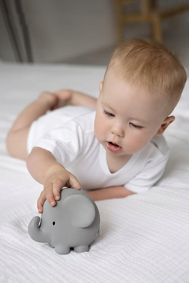 TIKIRI elephantTeether, bath toy with rattleage 0 +colour greywidth 7.5 cm, length 11.5 cm, height 9