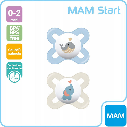 MAM START πιπίλα x2 0-2μηνών ΚΑΟΥΤΣΟΥΚ
