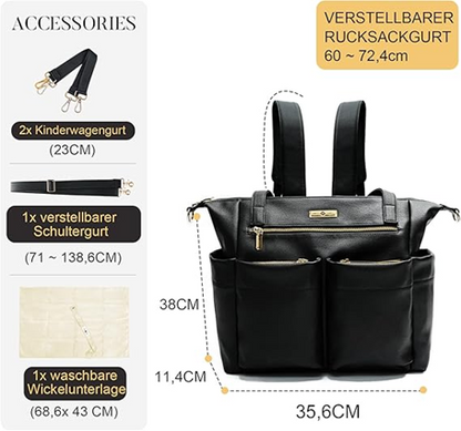 MISS FONG zaino per passeggino con accessori 4 in 1