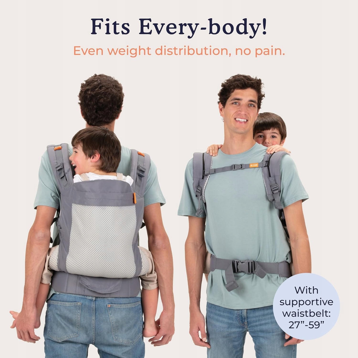 BECO TODDLER portabebés con hebilla 9-27kg malla 3D