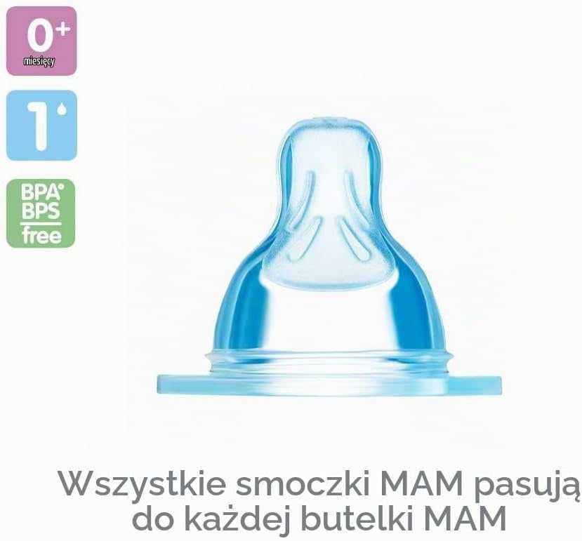 MAM SkinSoft – grafika silikonowego smoczka w rozmiarze 1