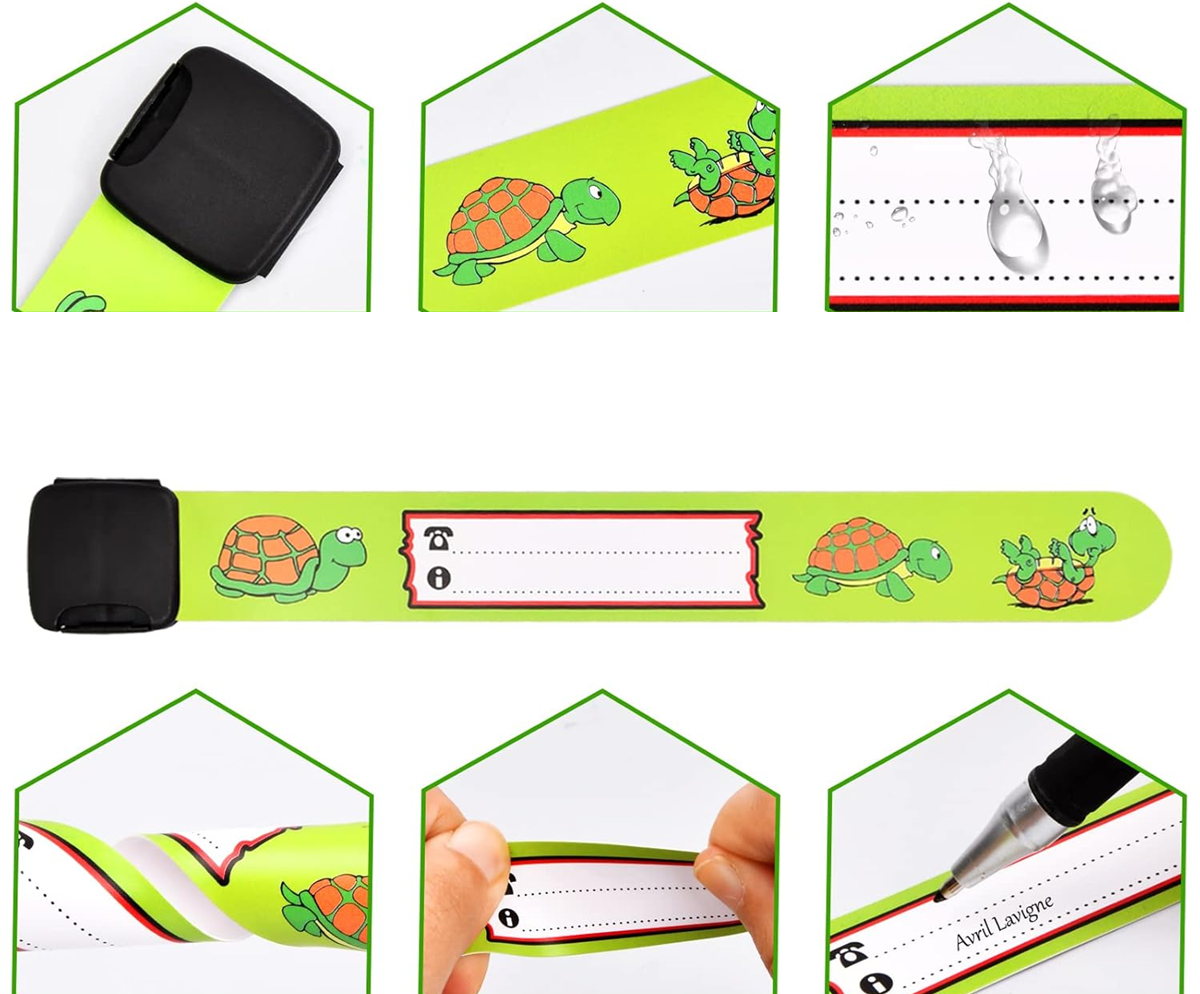 bracelets SOS imperméables pour enfants, lot de 8