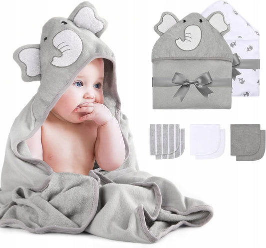 MOMCOZY ręcznik kąpielowy z kapturem x2