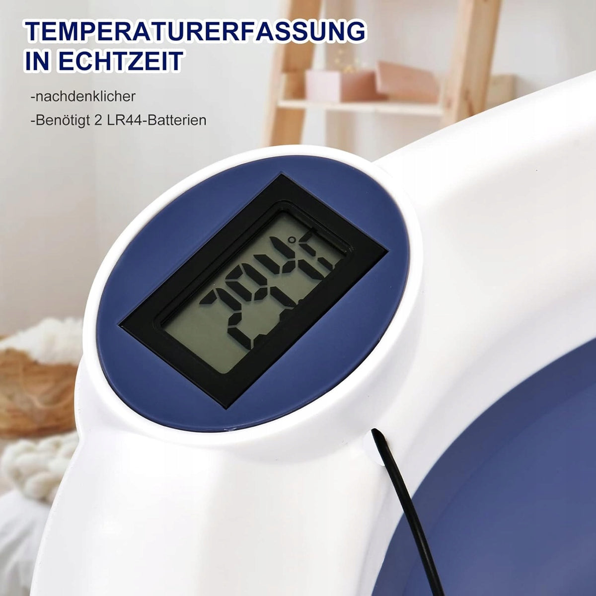 GLENMORE foldable bathtub with drain and thermometer