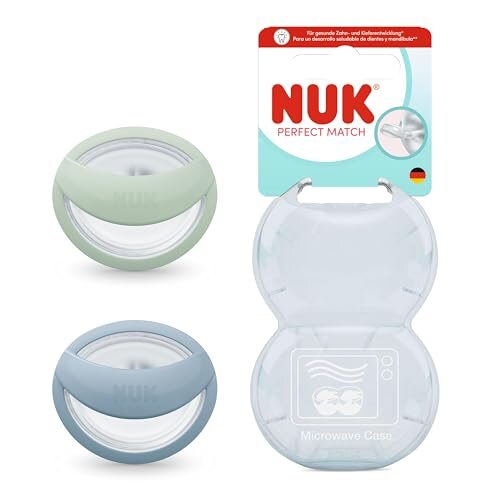 NUK Perfect Match dude 0-6 mesecev 2 kosa zelene/modre