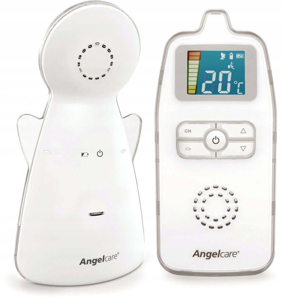 ANGELCARE AC423-D analogowa NIANIA ELEKTRONICZNA, biały zestaw z wyświetlaczem temperatury i czujnikiem hałasu