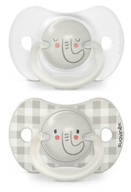 SUAVINEX duda SX PRO Day&Night x2 silikonska 6-18 mesecev SVETI