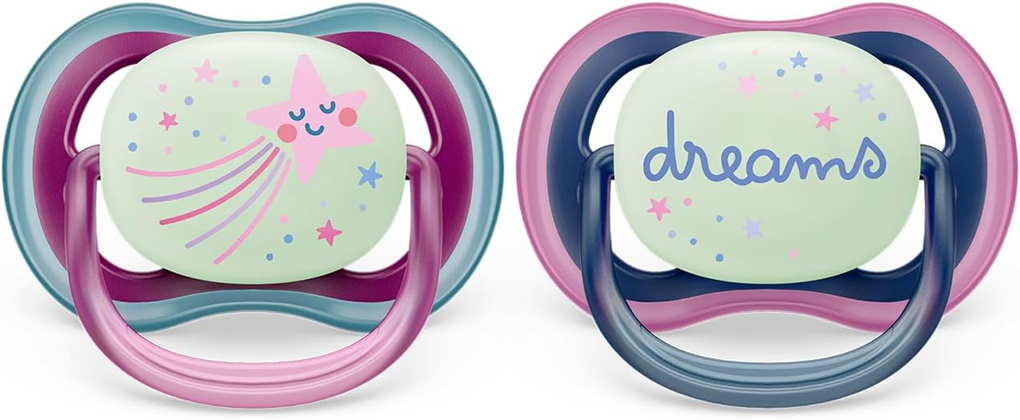 PHILIPS AVENT Ultra Air Night suzete x 2 6-18 luni STRĂLUCESC ÎN ÎNTUNERIC