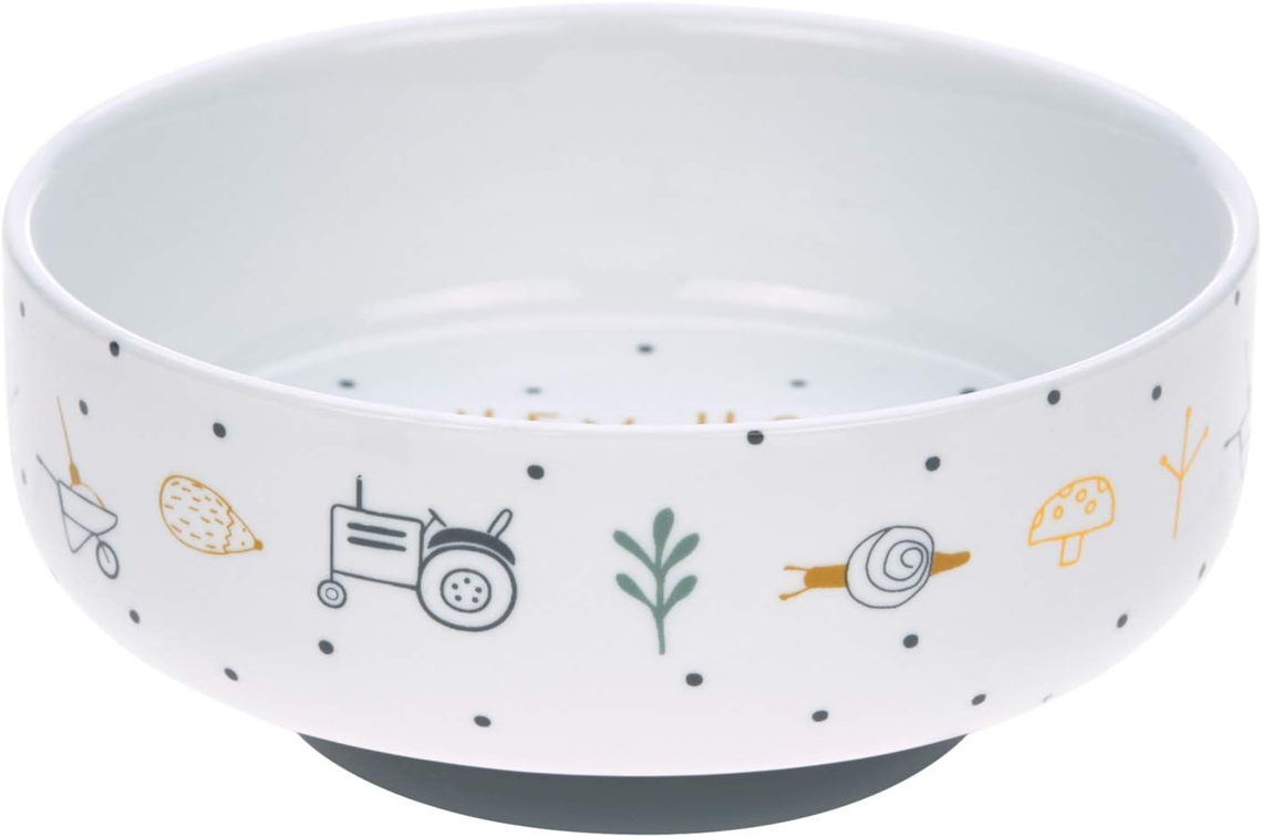 LASSIG Garden Explorer porcelanowa miska z antypoślizgową podstawą FARMA