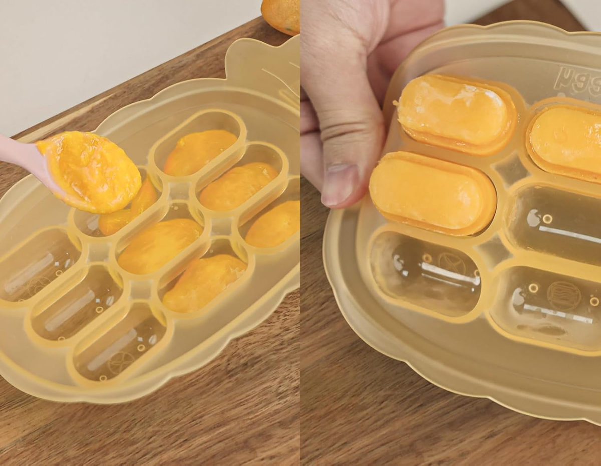 HAAKAA bandeja de silicona para congelar alimentos con tapa