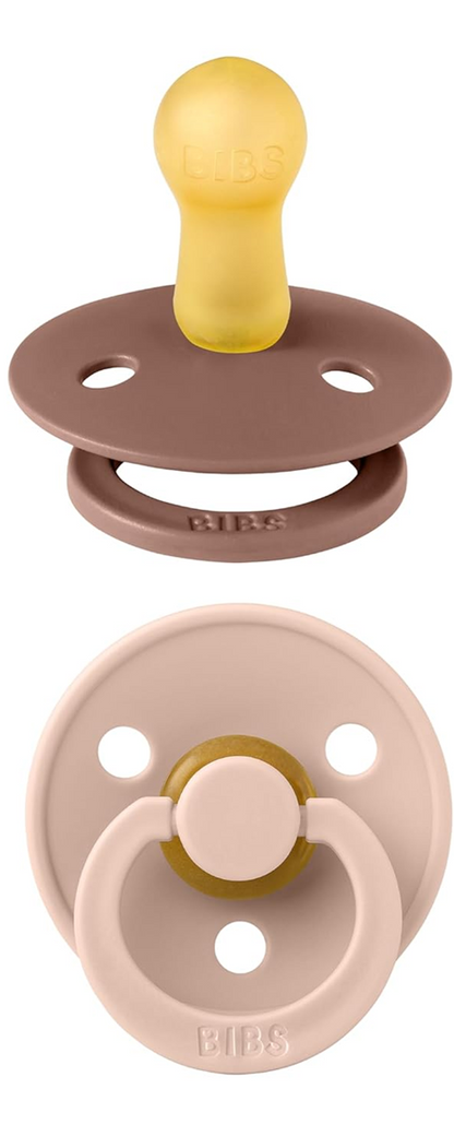 BIBS 2 rubber teats, round.rubber pacifiers