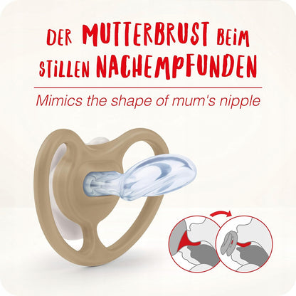 NUK Space smoczek uspokajający silikon x4 0-6msc +box, imitujący brodawkę, wolny od BPA i BPS