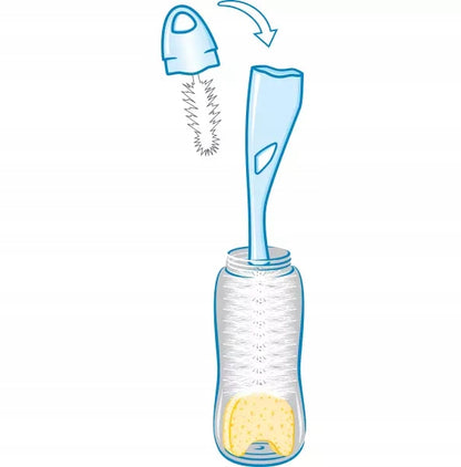 NUK 2 in 1 spazzola per la pulizia di tettarelle, biberon e succhietti 28 cm
