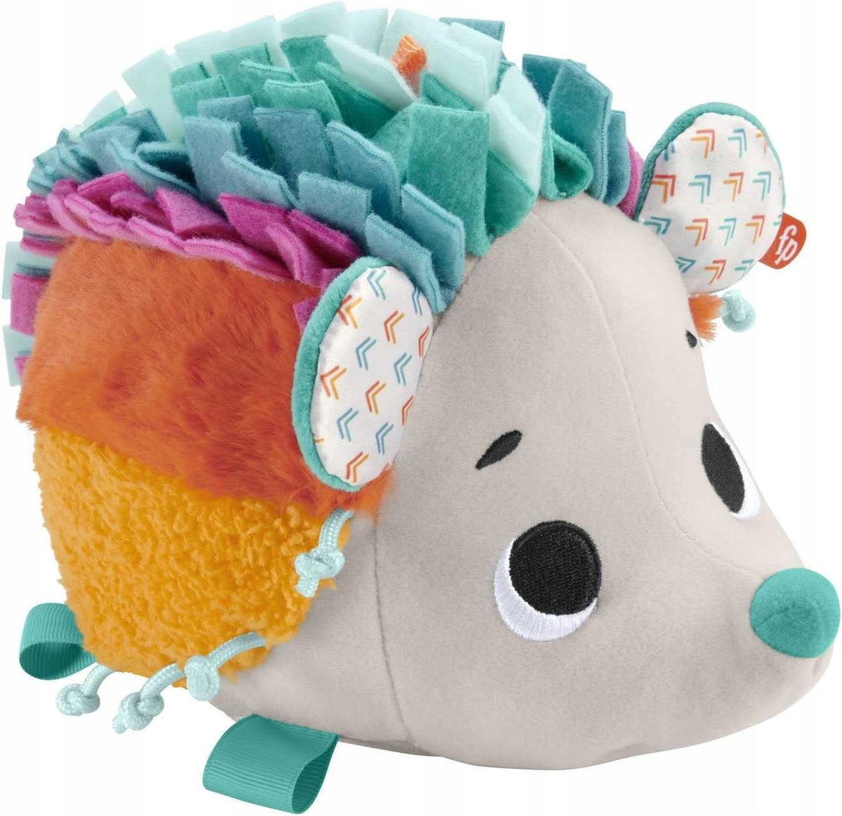 FISHER-PRICE HBP42 mięciutki jeż sensoryczny przytulanka, kolorowa zabawka z różnymi fakturami dla dzieci 3m+