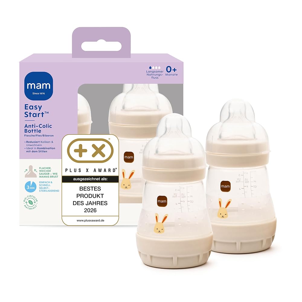 MAM Easy Start opakowanie zestawu dwóch jasnych butelek 160 ml
