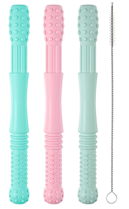 HOPTON silicone massaging teether, 3 pieces + cleaning brush, 16.8 cm