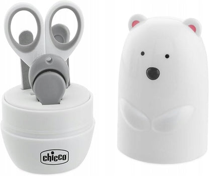 CHICCO nagelvårdsset för barn 5 delar + organisatör ISBJÖRN