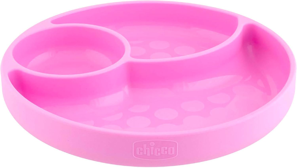 CHICCO Easy Menu Silikonteller dreigeteilt mit Saugnapf 12 M+