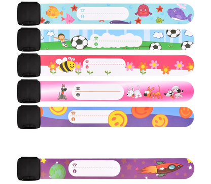 bracelets SOS imperméables pour enfants, lot de 6