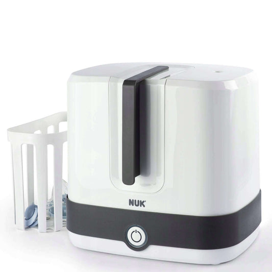 NUK Vario Express sterylizator parowy 6 minut 1 "O - biały sterylizator parowy do butelek z koszykiem