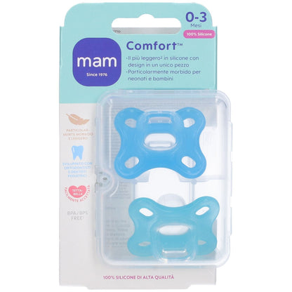 MAM Comfort smoczek silikonowy niebieski 0-3m