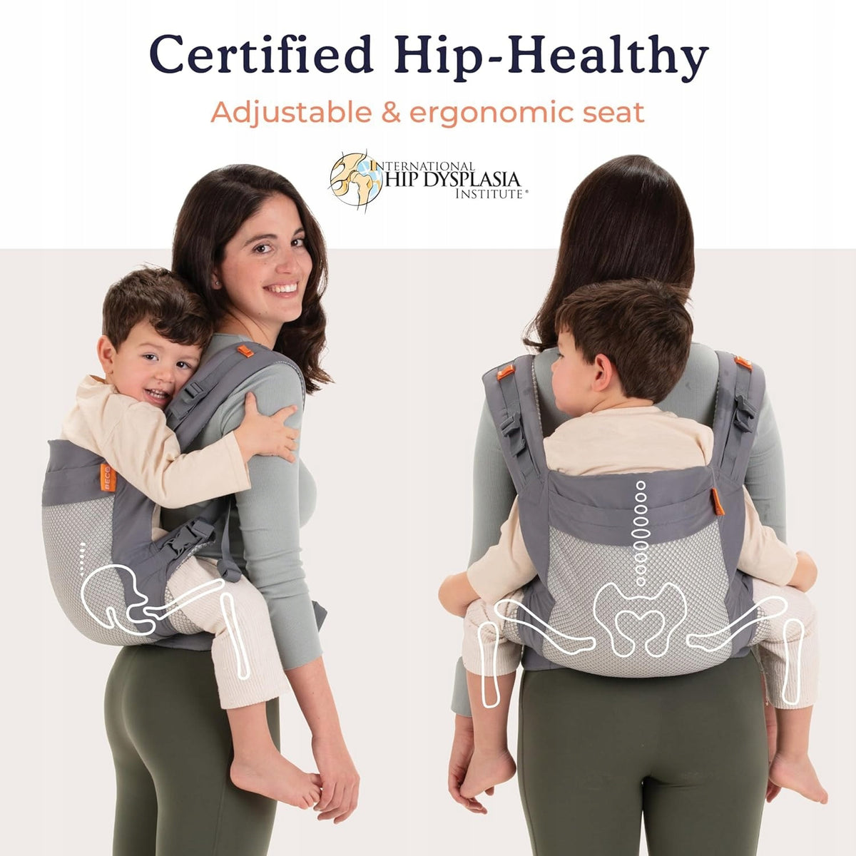 BECO TODDLER nosidełko klamrowe 9-27kg mesh 3d, certyfikowane, ergonomiczne i przewiewne