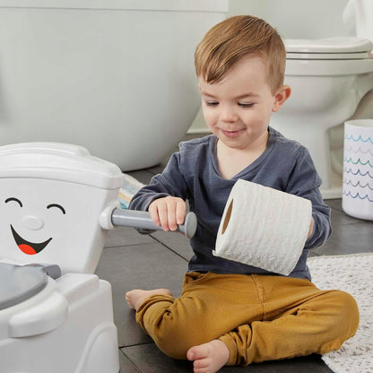 FISHER PRICE nocnik Moja Pierwsza Toaleta DE interaktywny nocnik z dzieckiem uczącym się korzystania z toalety