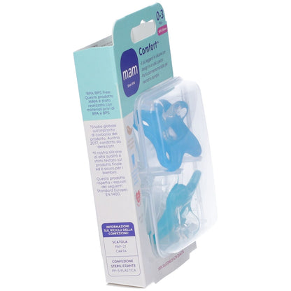 MAM Comfort smoczek silikonowy niebieski 0-3m